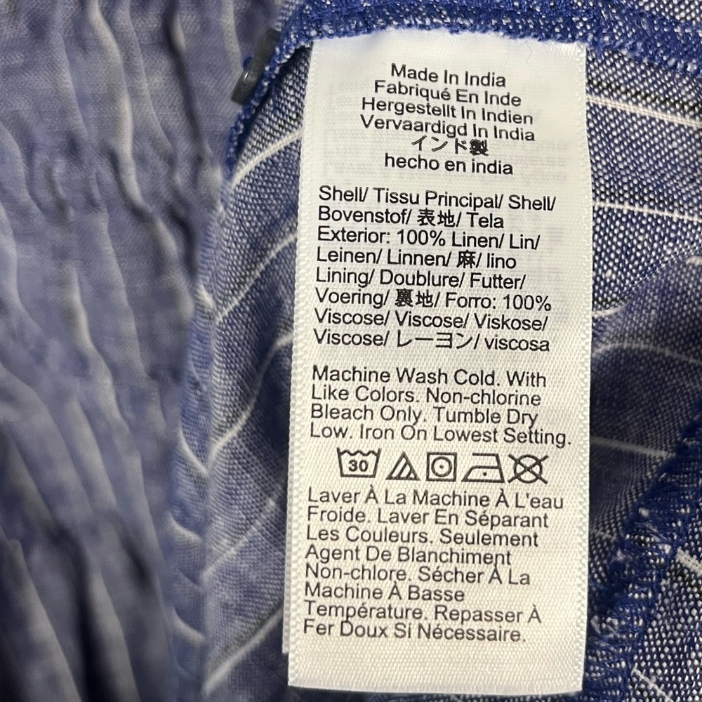 J. crew Hyacinth dress in striped linen blue white midi size large - Picture 6 of 8
